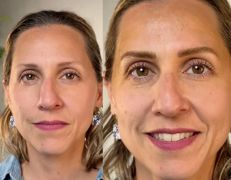Powder Brows before and after, client result 3, Leander TX