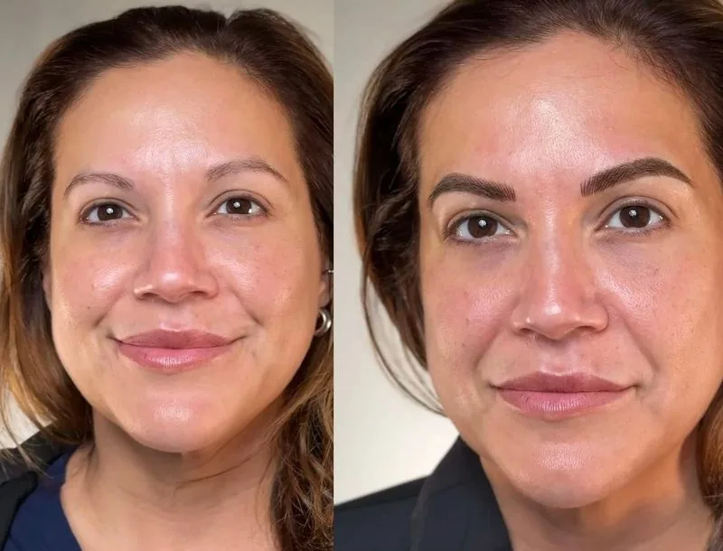 Nano Brows before and after, client result 4, Leander TX