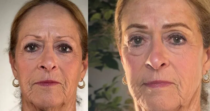 Combo Brows before and after, client result 4, Leander TX