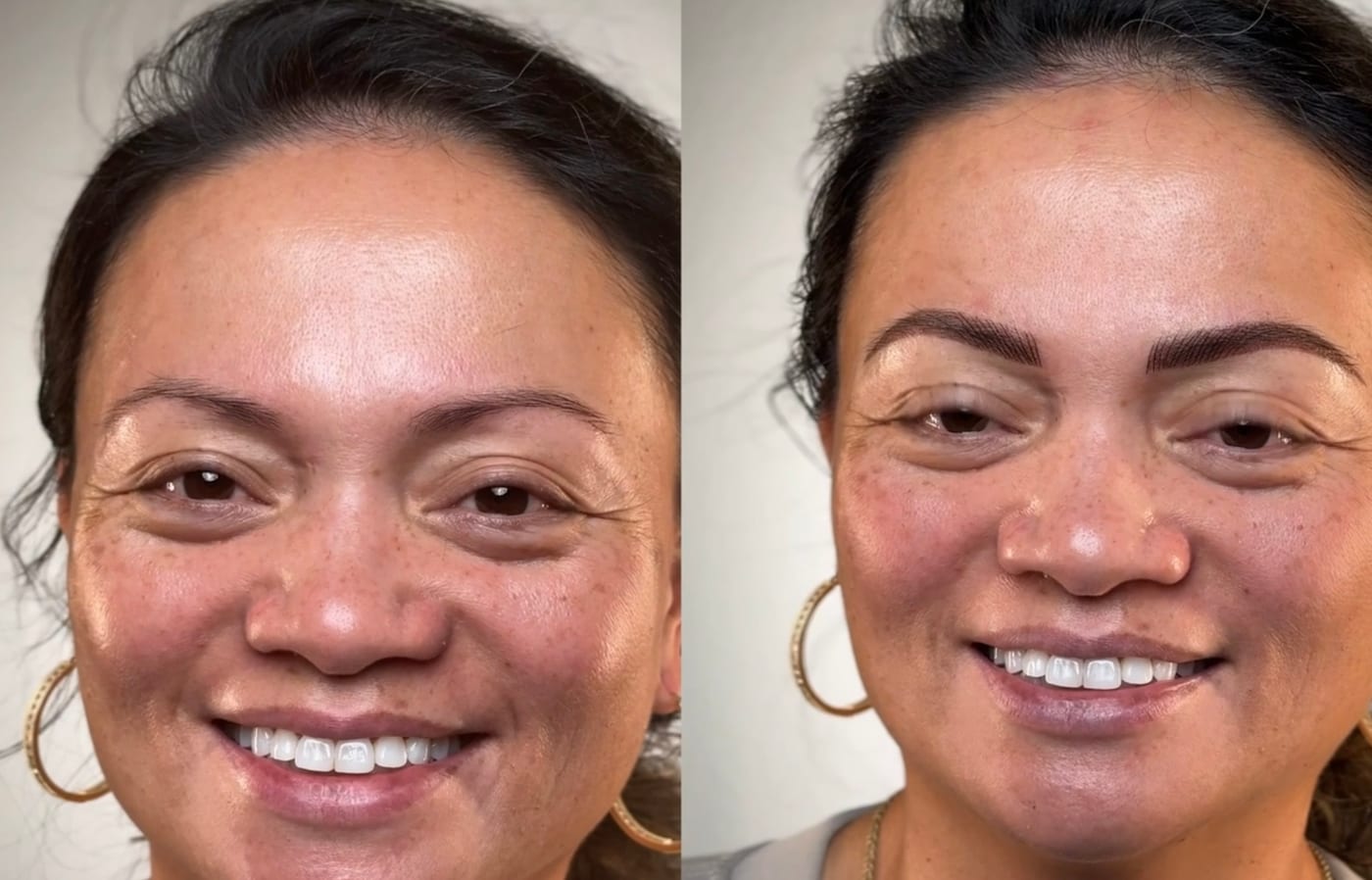 Powder Brows — Healed before and after, Frenkel PMU House