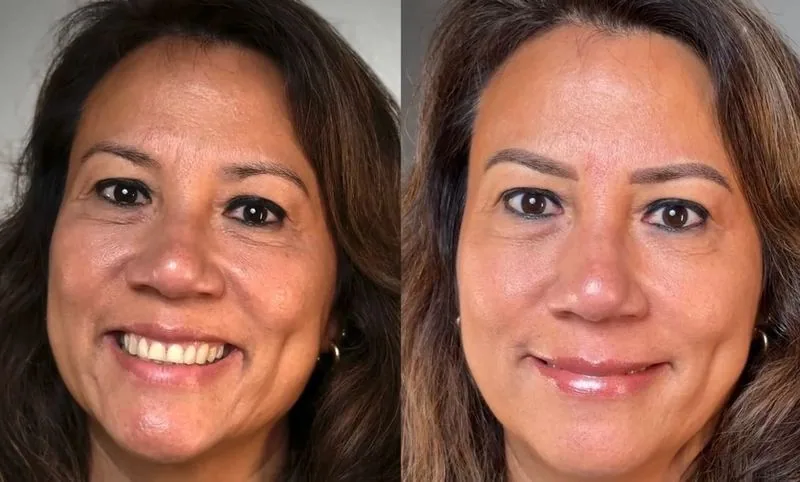 Ombré Brows before and after, client result 5, Leander TX