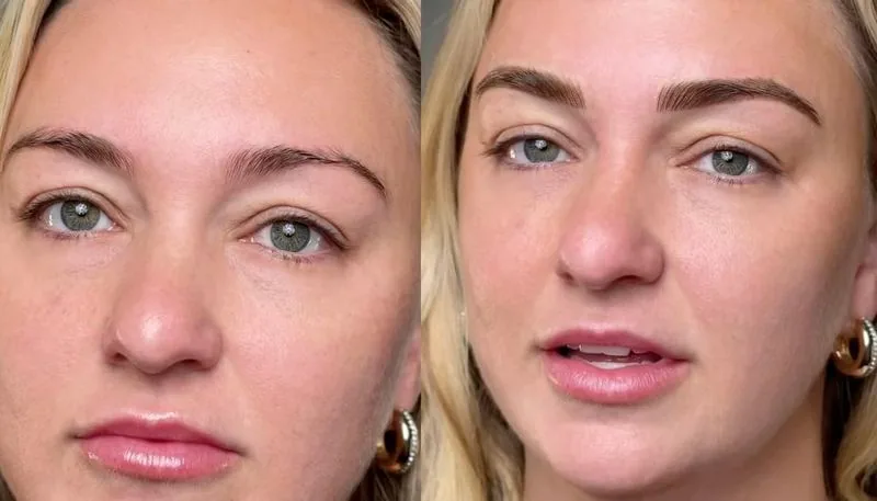 Powder Brows, Healed before and after, client result 5, Leander TX