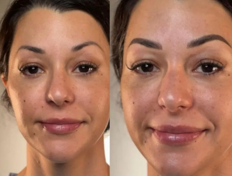 Ombré Brows before and after, client result 6, Leander TX