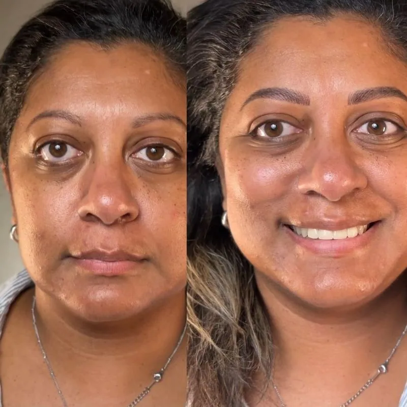 Powder Brows before and after, client result 7, Leander TX
