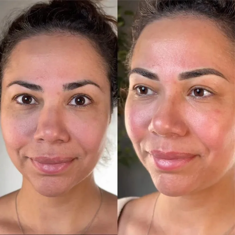 Combo Brows before and after, client result 7, Leander TX