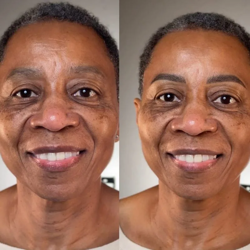Hair-Stroke Brows before and after, client result 7, Leander TX