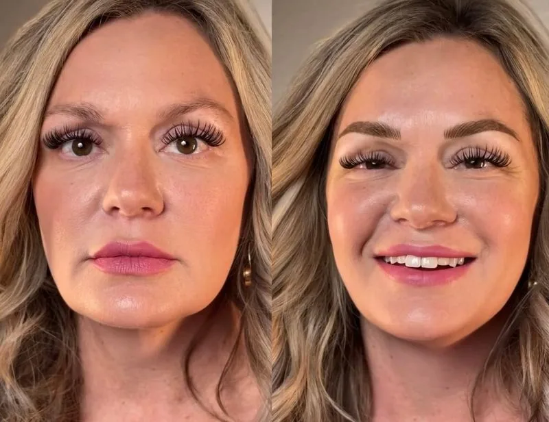 Ombré Brows before and after, client result 7, Leander TX