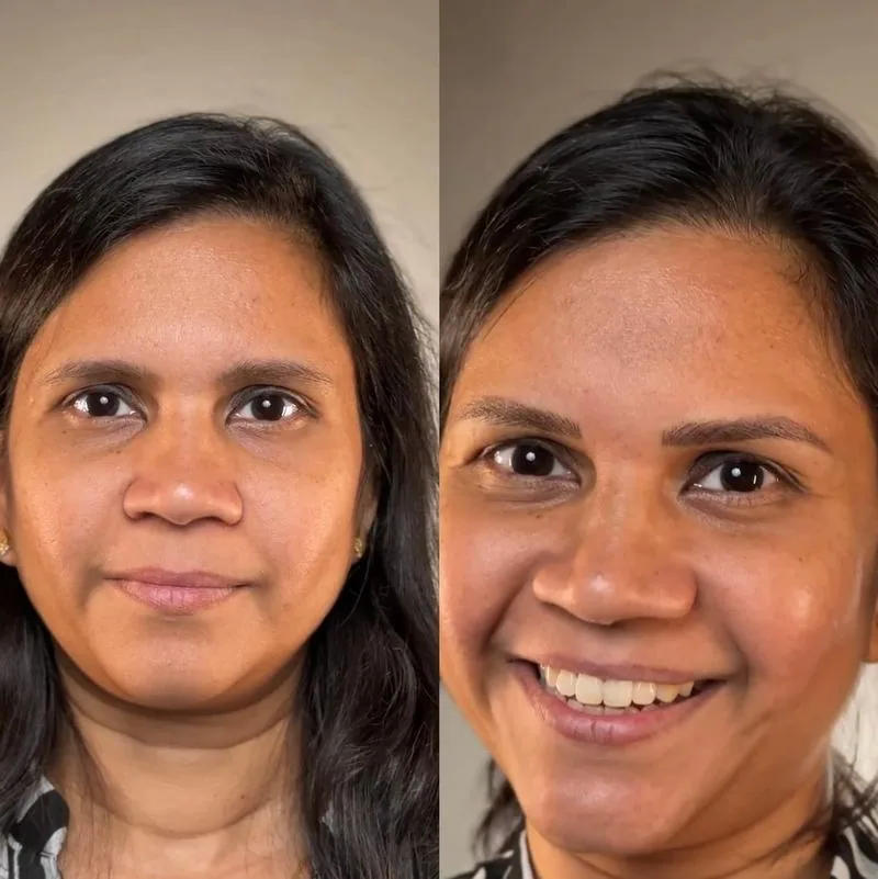 Powder Brows, Healed before and after, client result 7, Leander TX