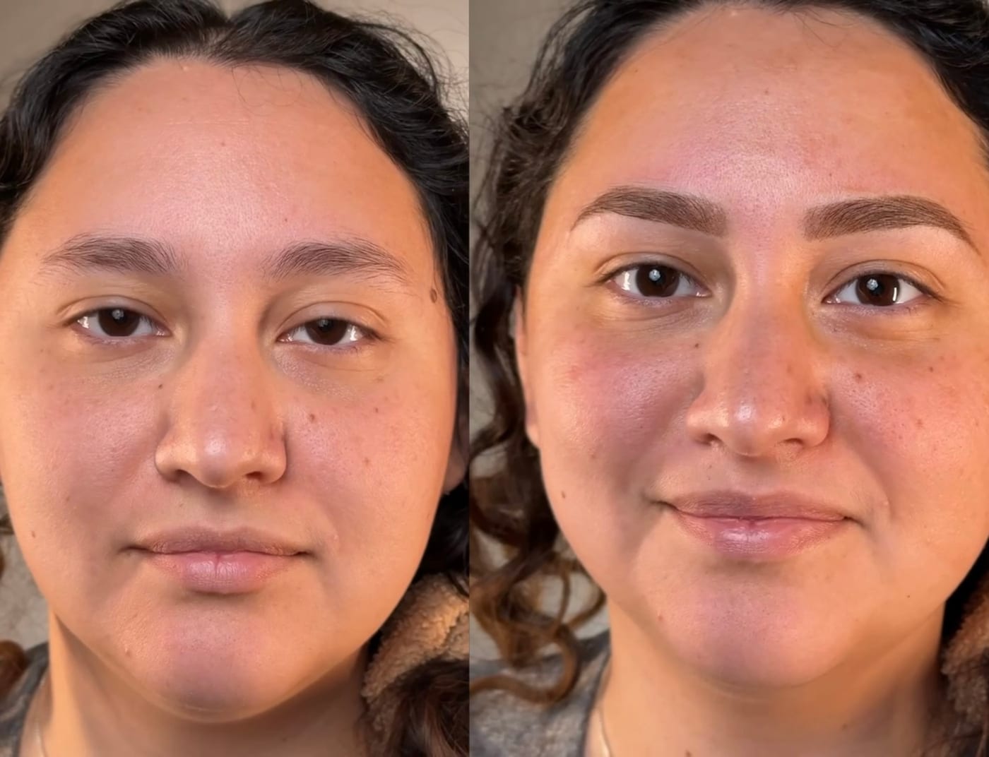 Powder Brows before and after, Frenkel PMU House