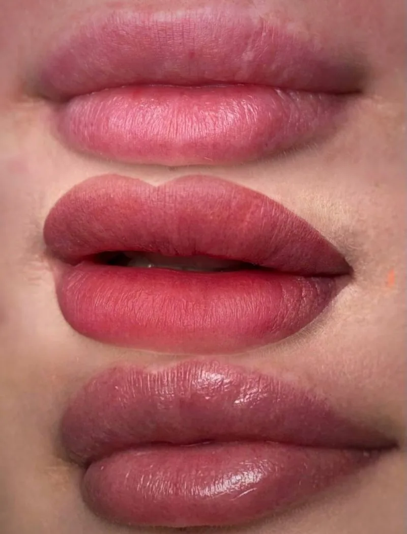 Lip Liner Enhancement before and after, client result 3, Leander TX